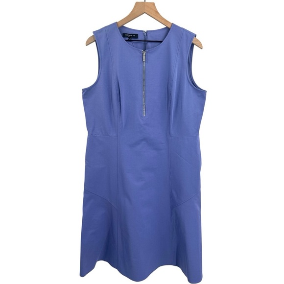 Lafayette 148 New York Audren Sleeveless Zip-Front Shift Dress Work Size 12 NWT - Picture 2 of 9